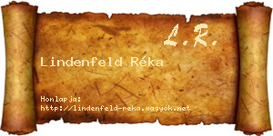 Lindenfeld Réka névjegykártya
